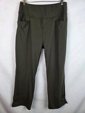 Soothfeel Women's Leggings Size XL Green Wide Leg Activewear Workout Pants